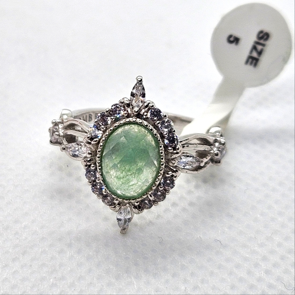 Green Quartz Ring Sz 5